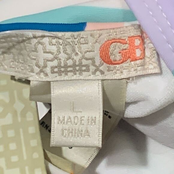 Brand‎ New GB Women's Large Removable Pads Surf Side Striped Bikini Top Swimwear - Picture 2 of 6